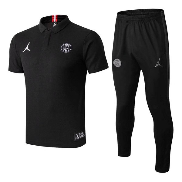 JORDAN Polo Komplett Set Paris Saint Germain 2018-19 Schwarz